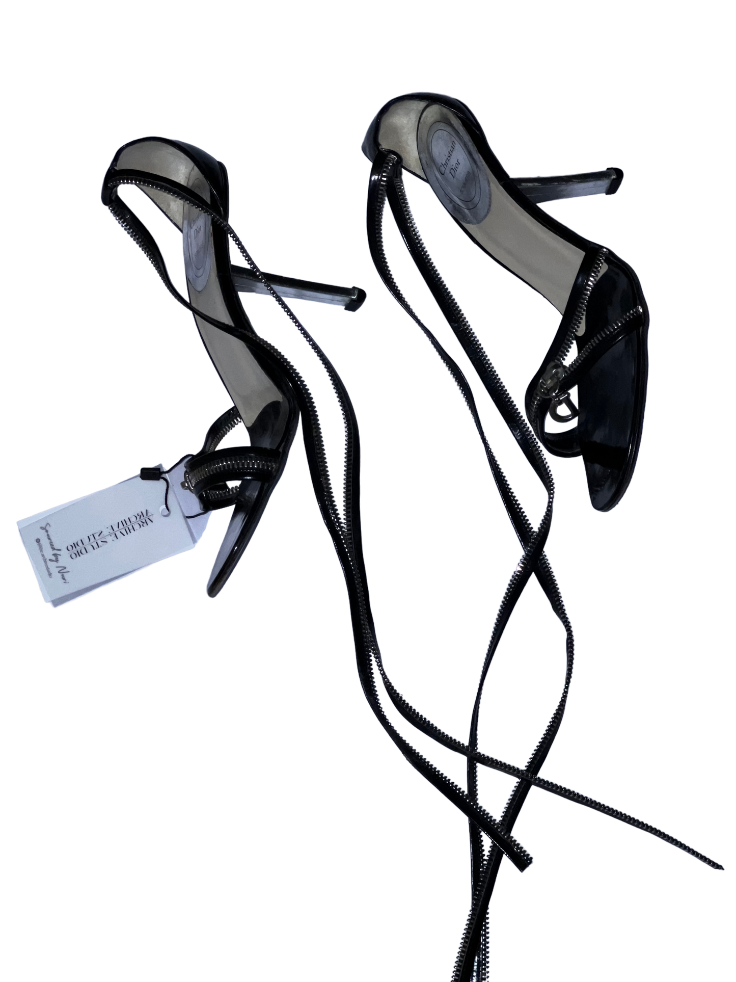 Authentic Vintage Christian Dior by John Galliano S/S 2001 Zipper Heels Size 8