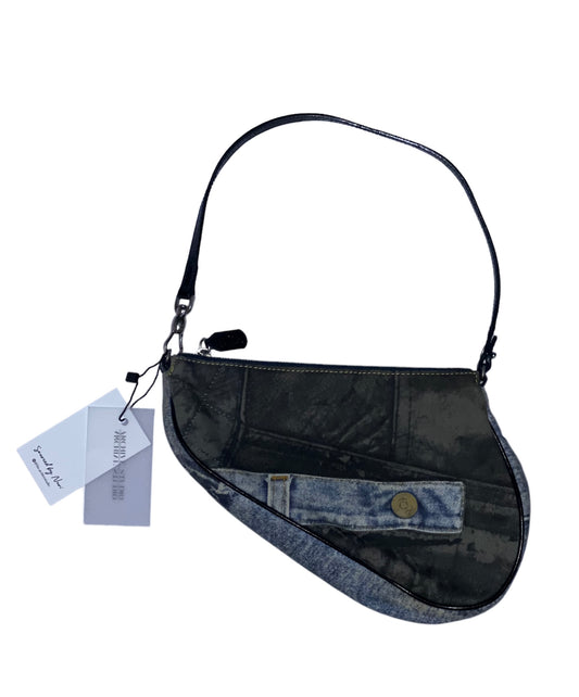 Authentic Vintage Christian Dior blue denim Trompe L'oeil 2001 saddle bag