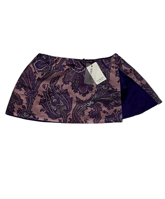Authentic Vintage Dolce & Gabbana Spring Summer 2000 mini wrap skirt. Purple paisley print.
