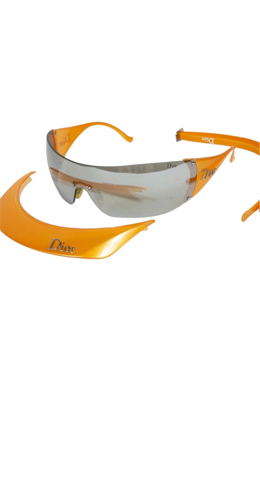Authentic Vintage Christian Dior Oragne Visor sunglasses