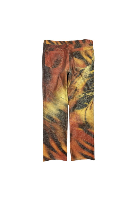 Authentic Vintage Roberto Cavalli F/W 2000 Orange Tiger print pants, size medium for women