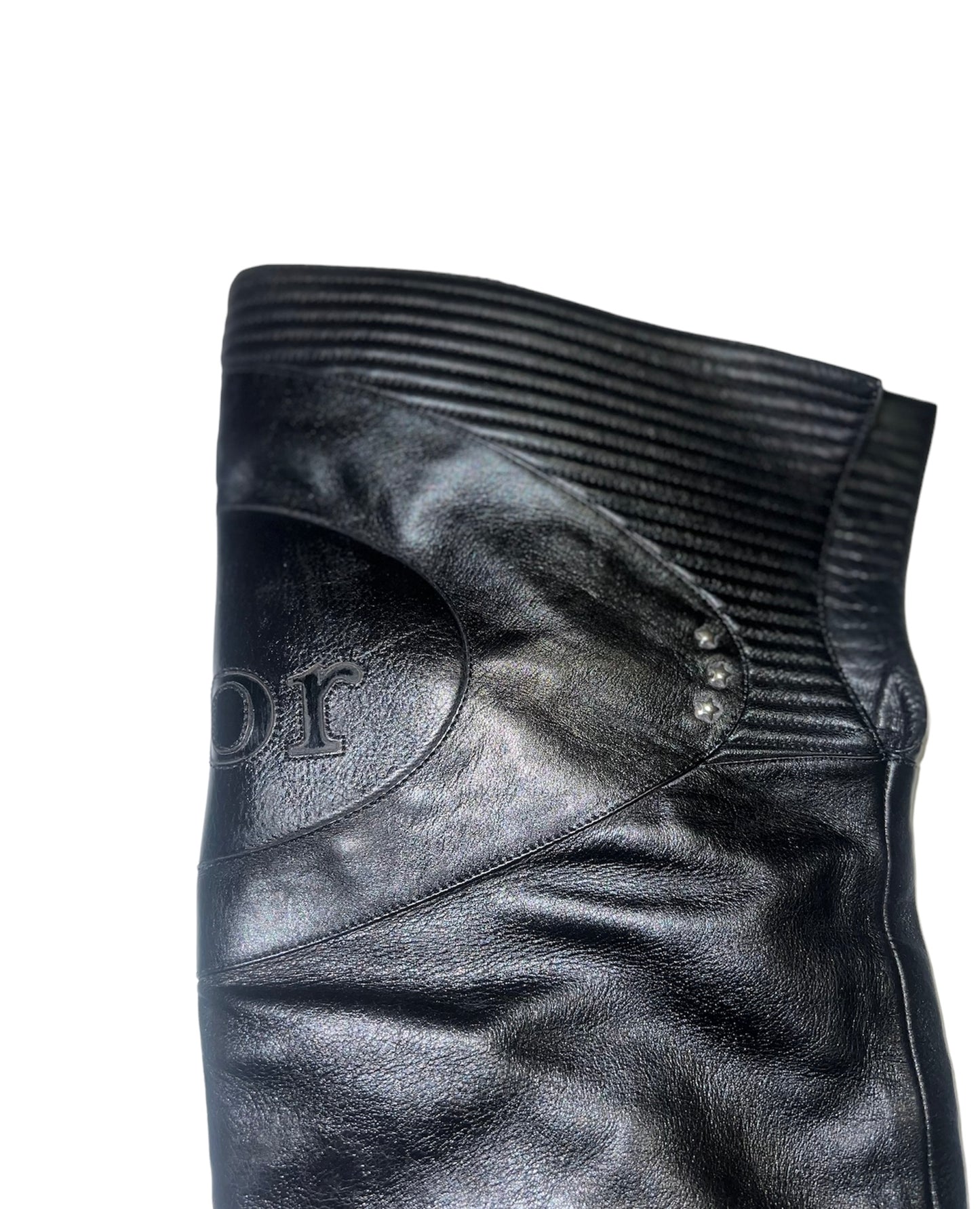Christian Dior by John Galliano 2004 Black Moto Boots