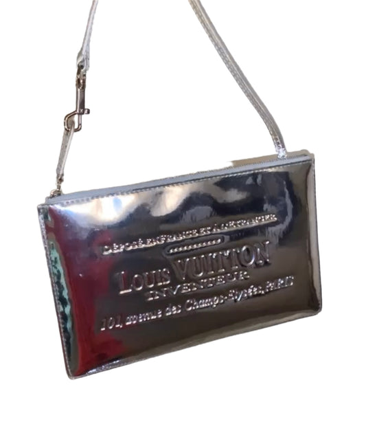 Authentic Vintage Silver Louis Vuitton mirror pochette bag