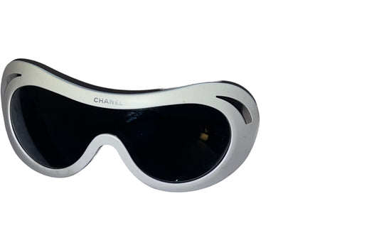 White Chanel Runway Ski Sunglasses Fall Winter 2000