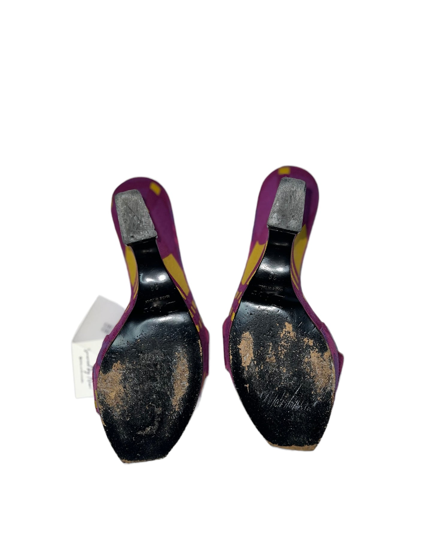 Authentic Vintage Christian Dior by John Galliano F/W 2004 gambler purple wedge heels for women size 8