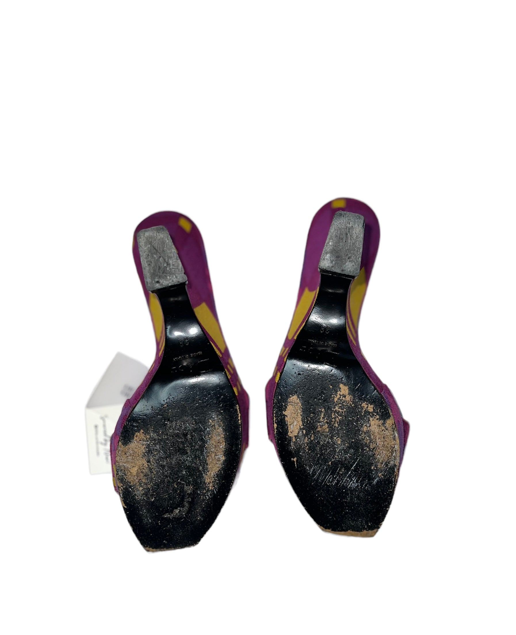 Authentic Vintage Christian Dior by John Galliano F/W 2004 gambler purple wedge heels for women size 8