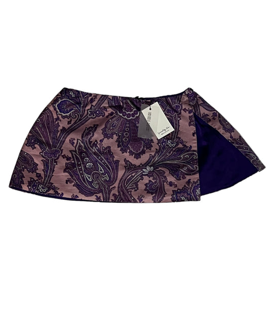 Authentic Vintage Dolce & Gabbana Spring Summer 2000 mini wrap skirt. Purple paisley print. 