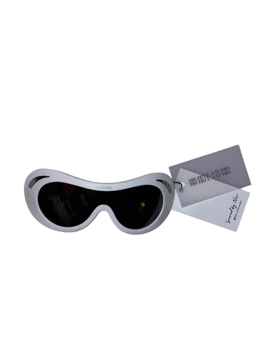 White Chanel Runway Ski sunglasses Fall Winter 2000