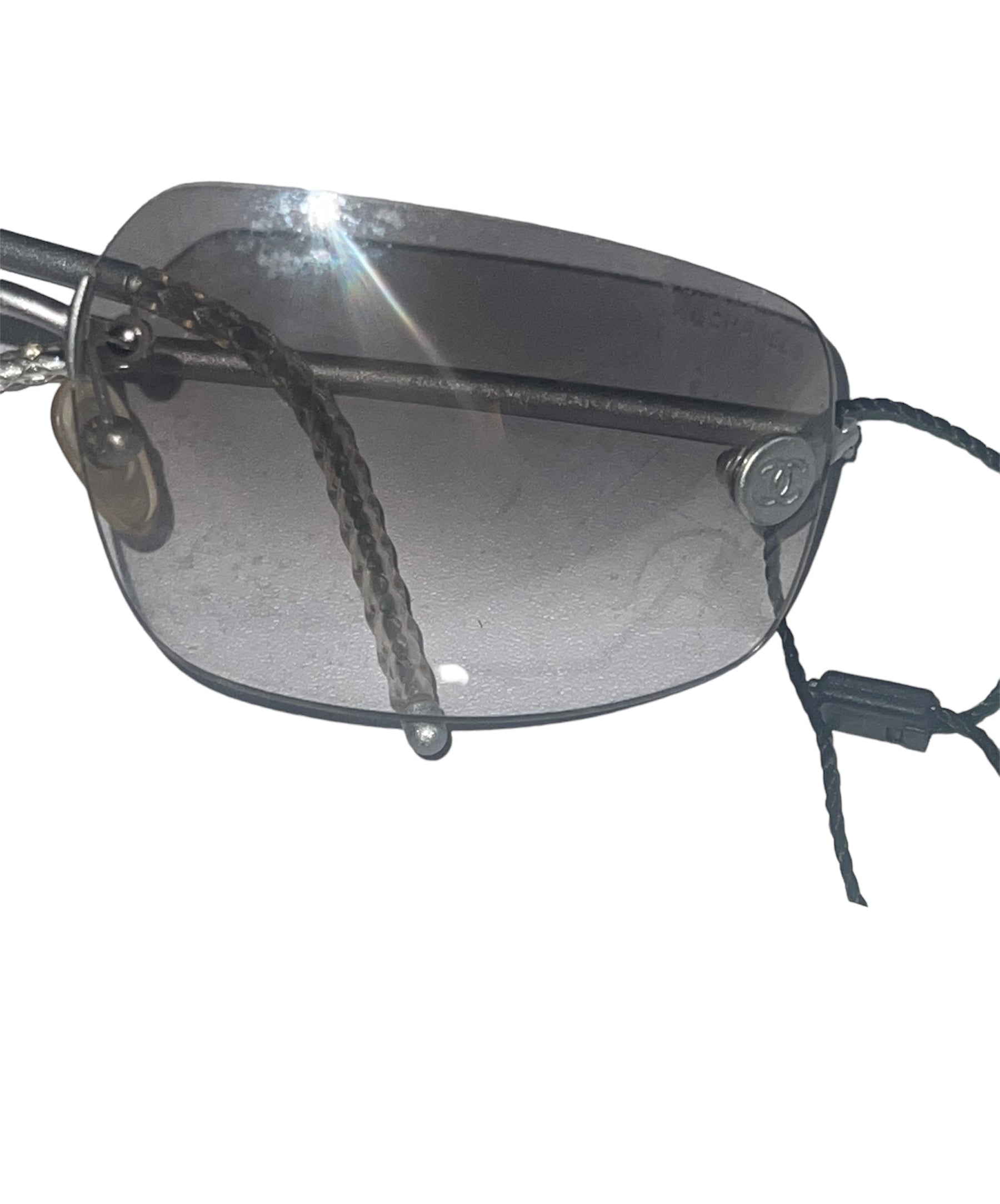 Vintage Chanel rimless sunglasses and case 